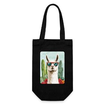 Lama - Geschenkbeutel für Flaschen - Schwarz - Vorne