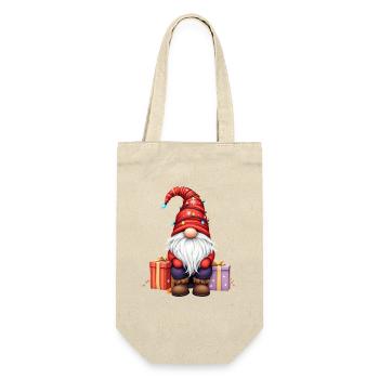 Gnomin de Noël avec guirlandes lumineuses et forfaits - Sac à bouteille - nature - Devant