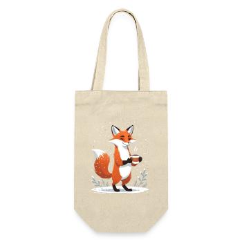 Fox with coffee in winter - Gift Bag for Bottles - nature - Front