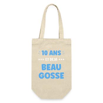 10 Jahre altes, bereits gutaussehendes Kind - Geschenkbeutel für Flaschen - Natur - Vorne