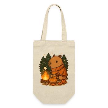 Capybara Campfire – Cozy Nights & Autumn Mood - Gift Bag for Bottles - nature - Front