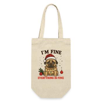 Ich bin fein Alles ist fein Hund - Geschenkbeutel für Flaschen - Natur - Vorne