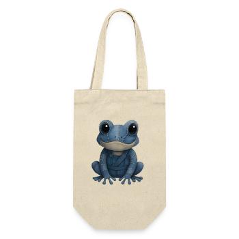 Denim Patchwork Frog - Gift Bag for Bottles - nature - Front