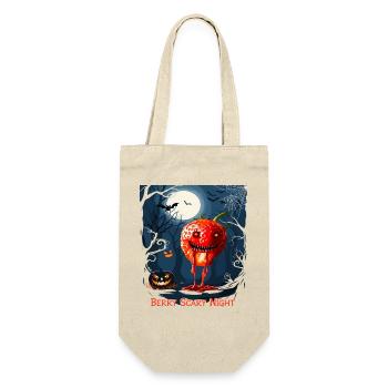 Halloween Zombie Erdbeere  - Geschenkbeutel für Flaschen - Natur - Vorne
