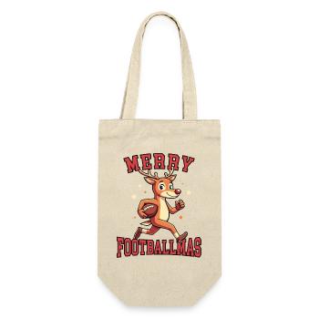 Frohe Footballmas - Geschenkbeutel für Flaschen - Natur - Vorne