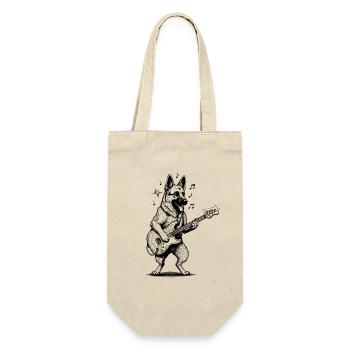 German Shepherd Guitar Art Dog - Gift Bag for Bottles - nature - Front