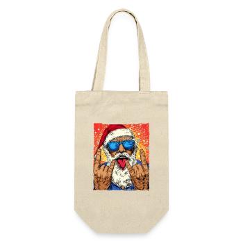 Santa Claus Funny Christmas - Gift Bag for Bottles - nature - Front