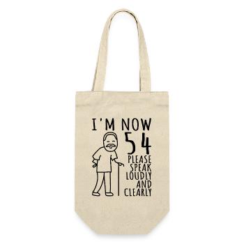54. Geburtstag 54er 54ter Ich bin jetzt 54 Jahre - Geschenkbeutel für Flaschen - Natur - Vorne