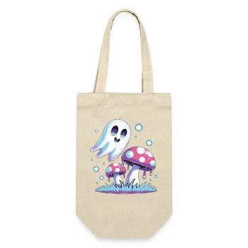 Kawaii Ghost & Mushrooms – Pastel Design - Gift Bag for Bottles - nature - Front
