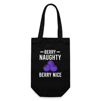 Blueberry Lustige Obst  Frucht Blaubeere Vintage B - Geschenkbeutel für Flaschen - Schwarz - Vorne