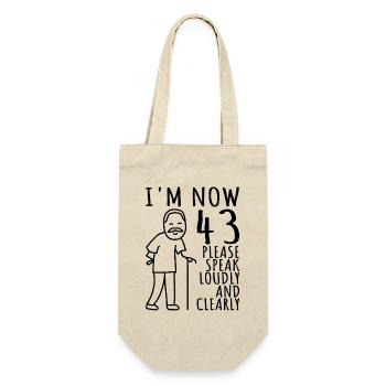 43. Geburtstag 43er 43ter Ich bin jetzt 43 Jahre - Geschenkbeutel für Flaschen - Natur - Vorne