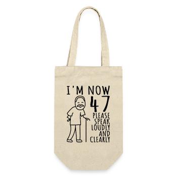 47. Geburtstag 47er 47ter Ich bin jetzt 47 Jahre - Geschenkbeutel für Flaschen - Natur - Vorne