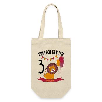 Anniversaire Lion 3 ans Leo Cadeau de fête - Sac à bouteille - nature - Devant