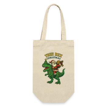 Noël – Tree Rex Weihnachten - Geschenkbeutel für Flaschen - Natur - Vorne