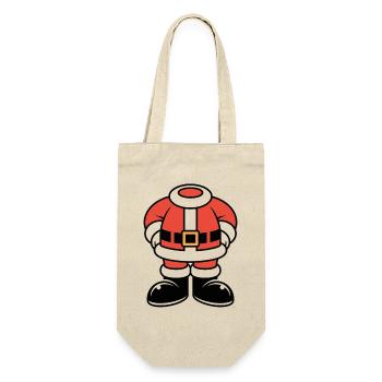 Large Santa silhouette in red - Gift Bag for Bottles - nature - Front