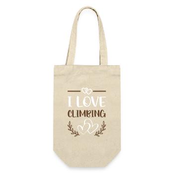 Ich liebe dasKlettern - Geschenkbeutel für Flaschen - Natur - Vorne