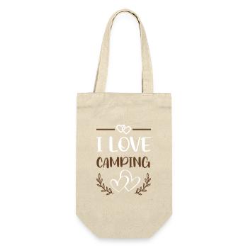 I Love Camping - Geschenkbeutel für Flaschen - Natur - Vorne