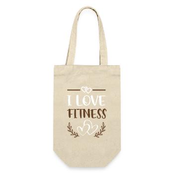I Love Fitness - Geschenkbeutel für Flaschen - Natur - Vorne