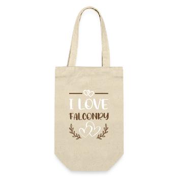 I Love Falconry - Geschenkbeutel für Flaschen - Natur - Vorne