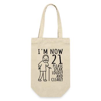 21st Birthday 21s 21st I am now 21 years old - Gift Bag for Bottles - nature - Front