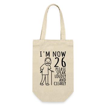 26. Geburtstag 26er 26ter Ich bin jetzt 26 Jahre - Geschenkbeutel für Flaschen - Natur - Vorne