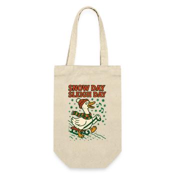Goose Christmas Funny Santa Snow Day Sleigh - Gift Bag for Bottles - nature - Front