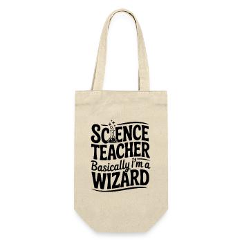 Naturwissenschaftslehrer Im Grunde bin ich ein Zauberer - Geschenkbeutel für Flaschen - Natur - Vorne