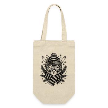 Skiing Cat Mountain Winter Art - Gift Bag for Bottles - nature - Front