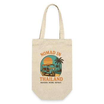 Digital Worker in Thailand – Tuk Tuk Retro Design - Gift Bag for Bottles - nature - Front