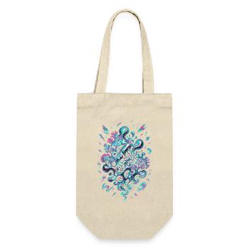 AI Abstract Coral - Geschenkbeutel für Flaschen - Natur - Vorne