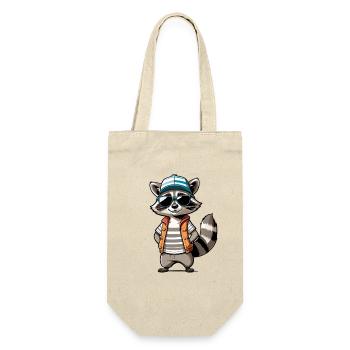 Raccoon Streetwear Outfit - Gift Bag for Bottles - nature - Front