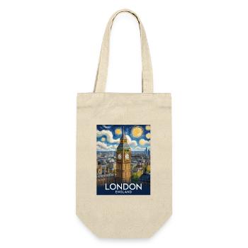 London - Geschenkbeutel für Flaschen - Natur - Vorne