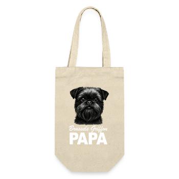 Belgische Zwerggriffon Brüsseler Griffon Papa - Geschenkbeutel für Flaschen - Natur - Vorne