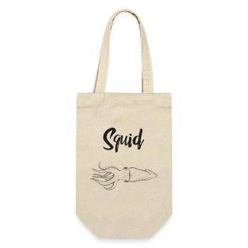 Nautic Design Tintenfisch Tinte Skizze handgezeichnet minimal - Geschenkbeutel für Flaschen - Natur - Vorne