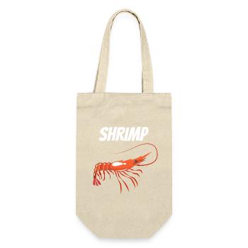Bold Shrimp Illustration with SHRIMP Text Prawn - Gift Bag for Bottles - nature - Front
