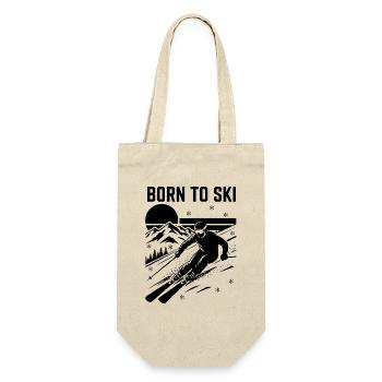 Skiing Quote Born to Ski - Gift Bag for Bottles - nature - Front