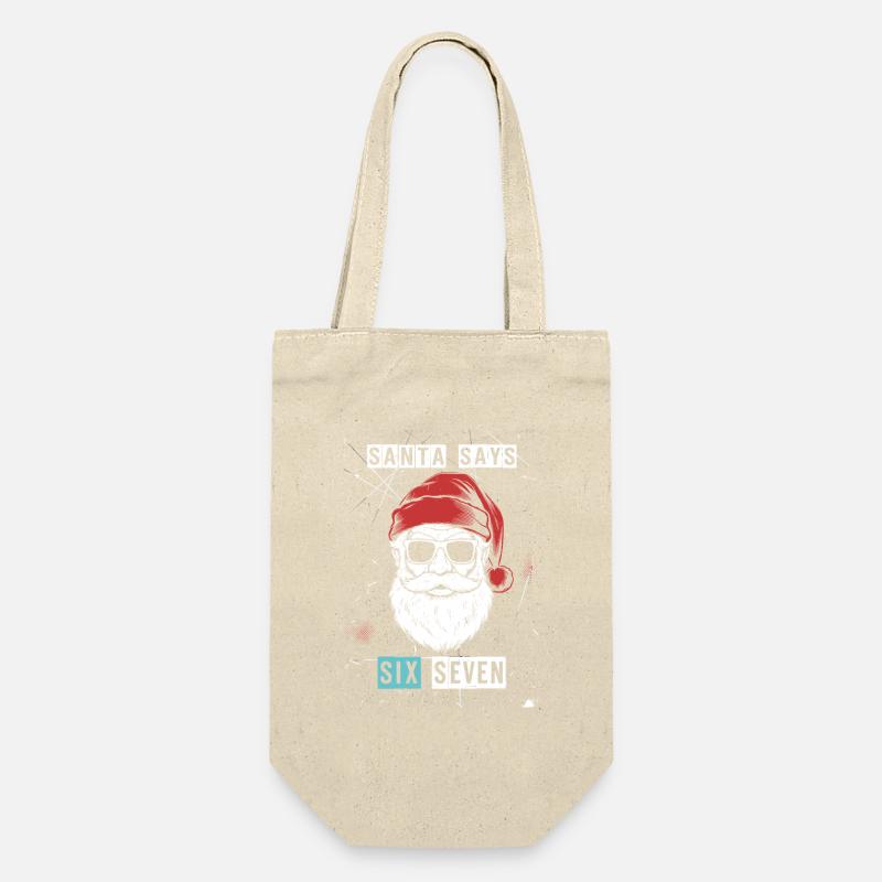 Santa says Six Seven - Gift Bag for Bottles - nature