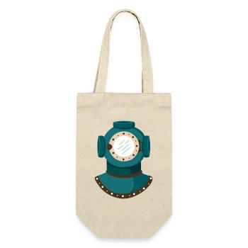 Nautic Design Antique Diving Helmet Illustration - Gift Bag for Bottles - nature - Front