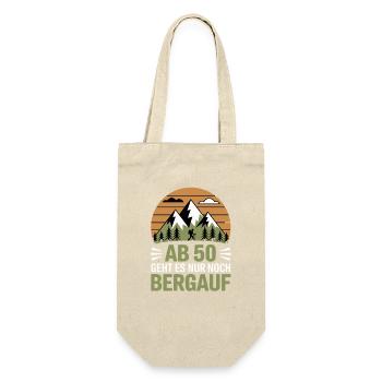 From the age of 50 onwards, it's all uphill Mountain motif - Gift Bag for Bottles - nature - Front