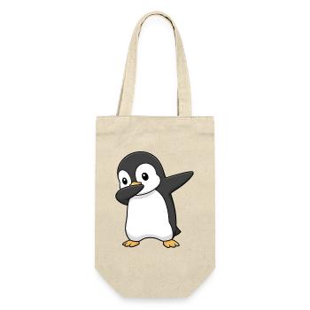 Dabbing Pinguin - Geschenkbeutel für Flaschen - Natur - Vorne