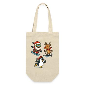 Christmas Winter Sports - Gift Bag for Bottles - nature - Front