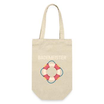 Nautic Design Bademeister Rettungsring Retro - Geschenkbeutel für Flaschen - Natur - Vorne