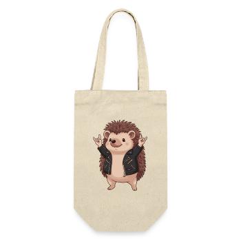 Hedgehog Rocker Leather Jacket - Gift Bag for Bottles - nature - Front