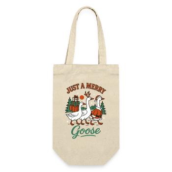 Noël juste une oie joyeuse Noël en famille - Sac à bouteille - nature - Devant