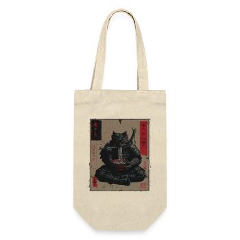 Samurai Cat Ramen Japan Streetwear Design - Geschenkbeutel für Flaschen - Natur - Vorne