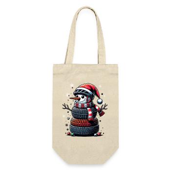 CYcling Christmas Sports Santa Claus - Gift Bag for Bottles - nature - Front