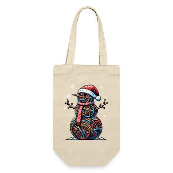 CYcling Christmas Sports Santa Claus - Gift Bag for Bottles - nature - Front