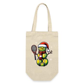 TEnnis Christmas Sports Santa Claus - Gift Bag for Bottles - nature - Front