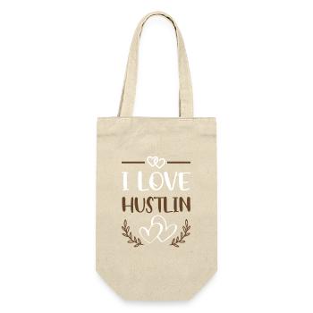 I Love Hustlin - Geschenkbeutel für Flaschen - Natur - Vorne