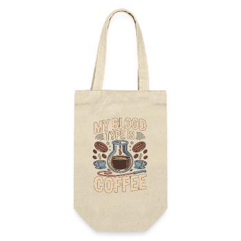 Lab Technician My Blood Type Is Coffee Phlebotomy - Geschenkbeutel für Flaschen - Natur - Vorne